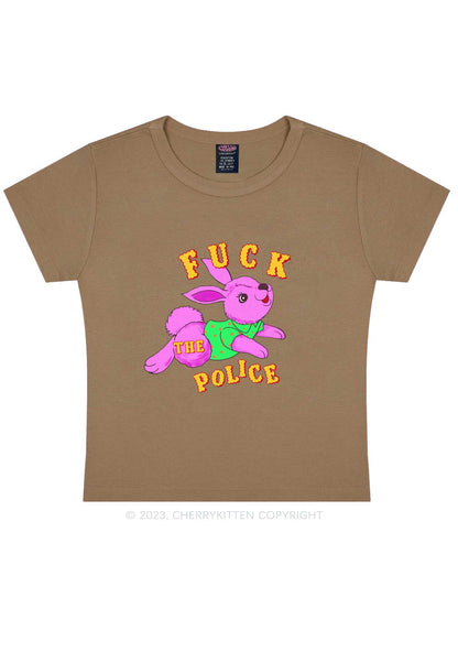 Fxxk The Police Bunny Y2K Baby Tee Cherrykitten
