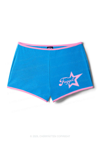 Retro Star Faggot Pride Y2K Booty Shorts Cherrykitten