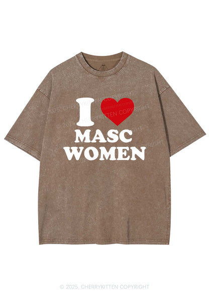 I Love Masc Women Pride Y2K Shirts Washed Tee Cherrykitten