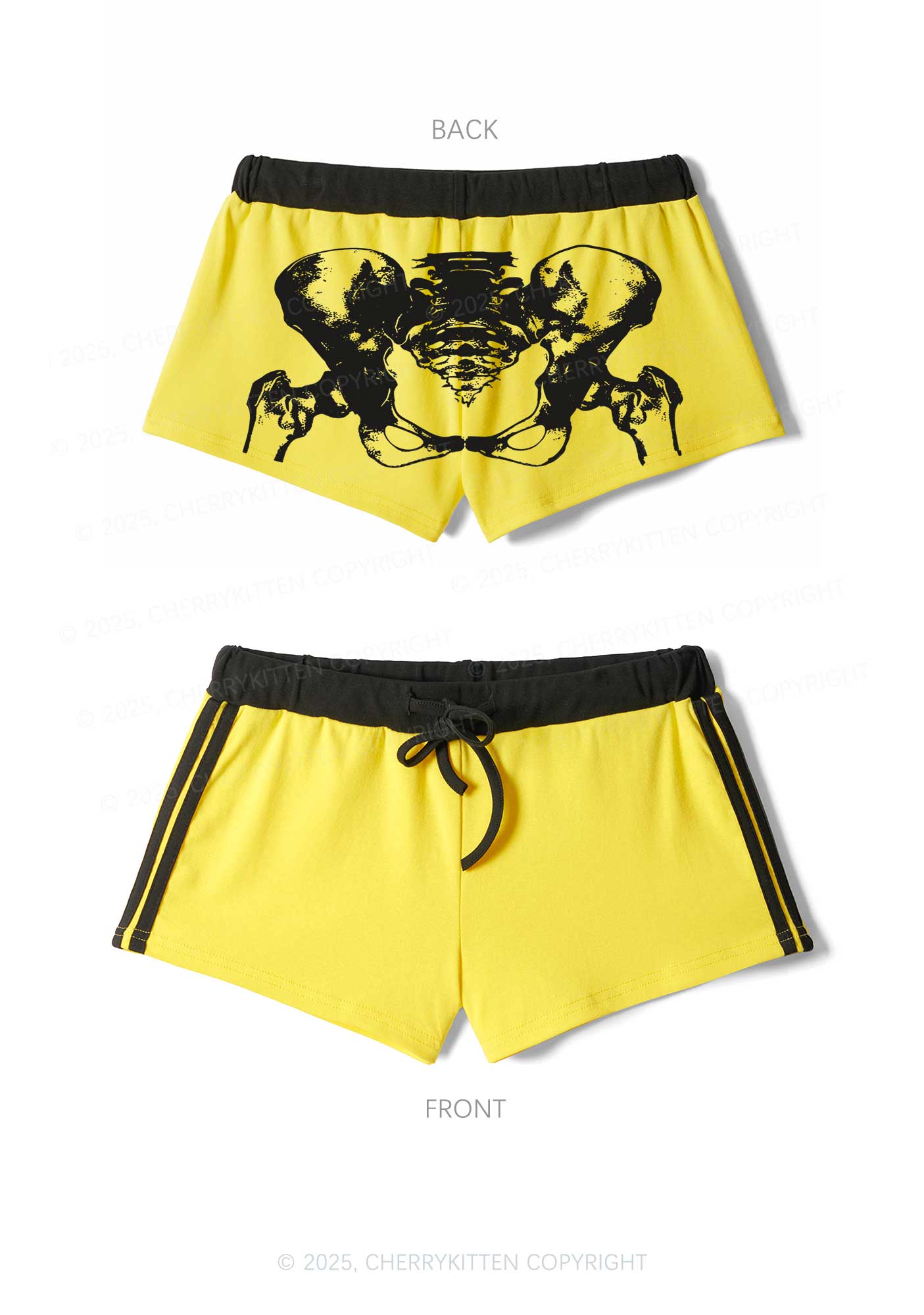 Pelvic Anatomy Y2K Drawstring Mini Shorts Cherrykitten
