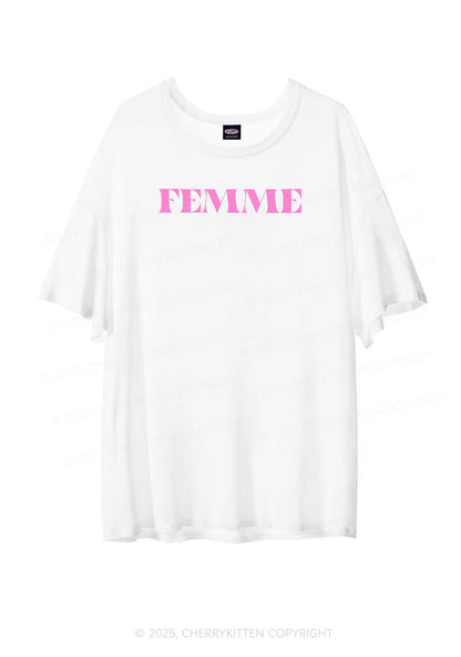 Femme Pride Y2K Sheer Boyfriend Tee Cherrykitten