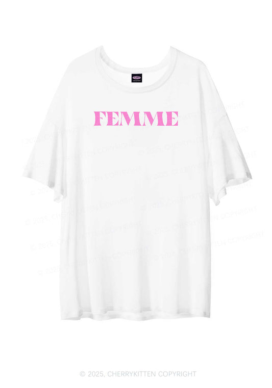 Femme Pride Y2K Sheer Boyfriend Tee Cherrykitten
