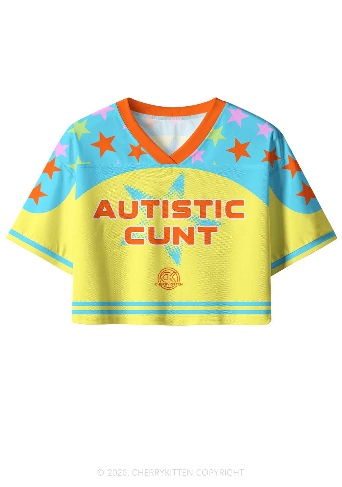 Autistic Cxxt Stars Y2K Crop Sport Jersey Shirts Cherrykitten