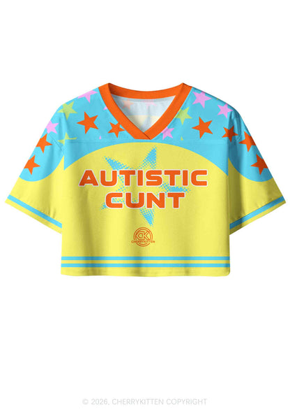 Autistic Cxxt Stars Y2K Crop Sport Jersey Shirts Cherrykitten