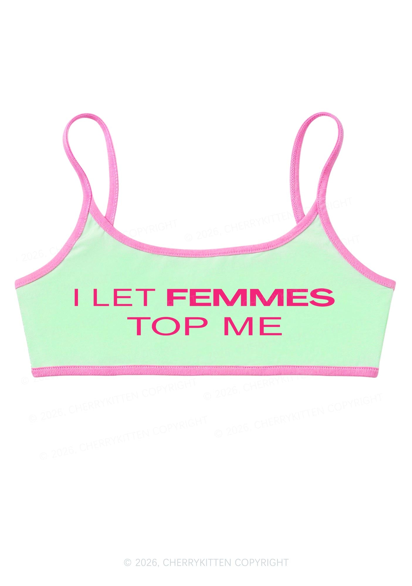 I Let Femmes Top Me Pride Y2K Super Crop Cami Cherrykitten