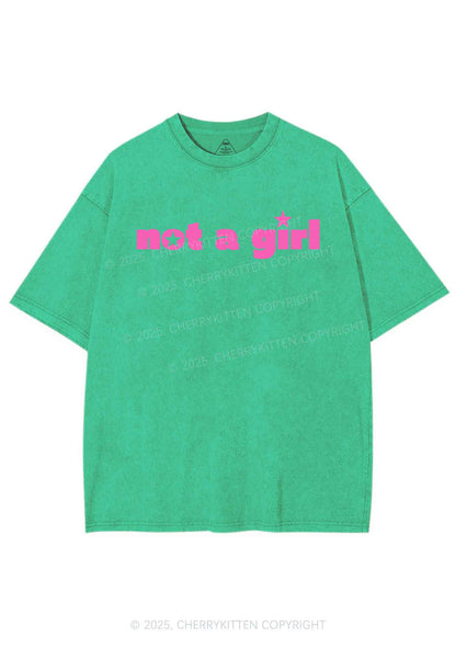 Not A Girl Y2K Shirts Washed Tee Cherrykitten