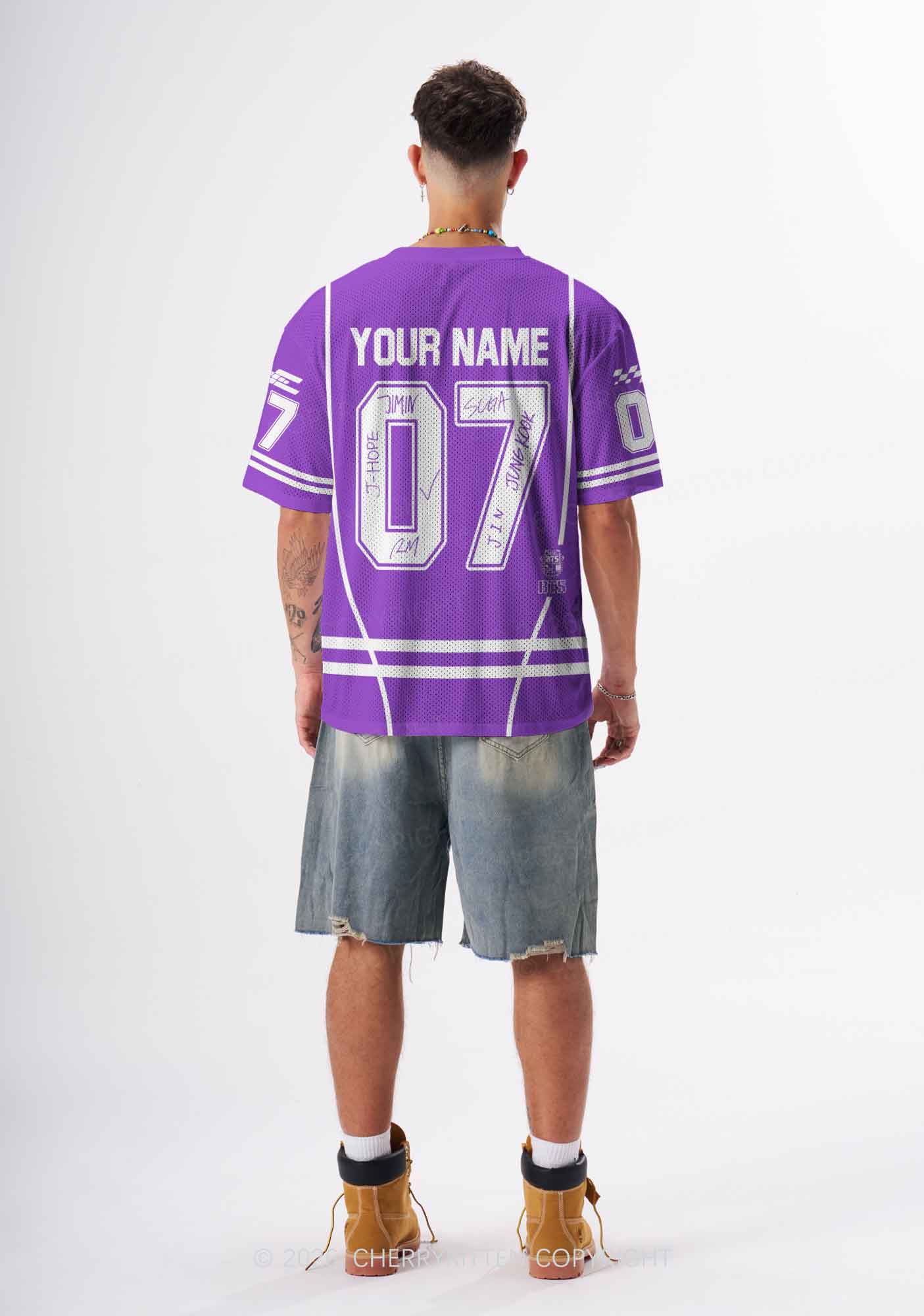 Custom Purple Korean Boys Y2K Sport Jersey Shirts Cherrykitten
