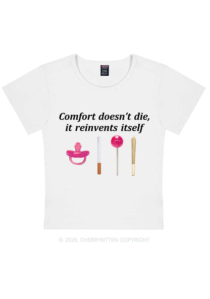 Comfort Doesnt Die Y2K Baby Tee Cherrykitten