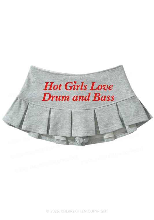 Hot Girls Love Drum And Bass Y2K Mini Pleated Skirts Cherrykitten