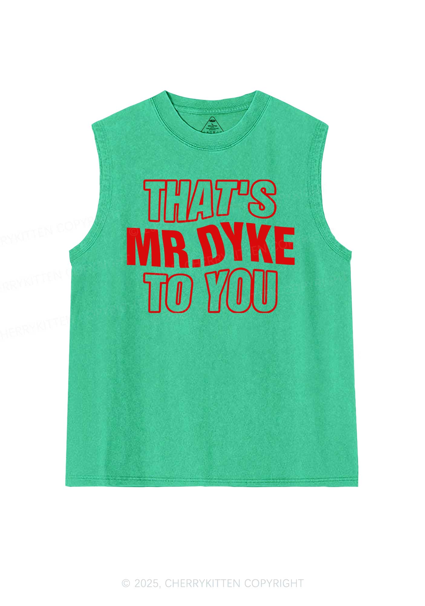 Thats Mr Dyke Pride Y2K Washed Muscle Tank Cherrykitten