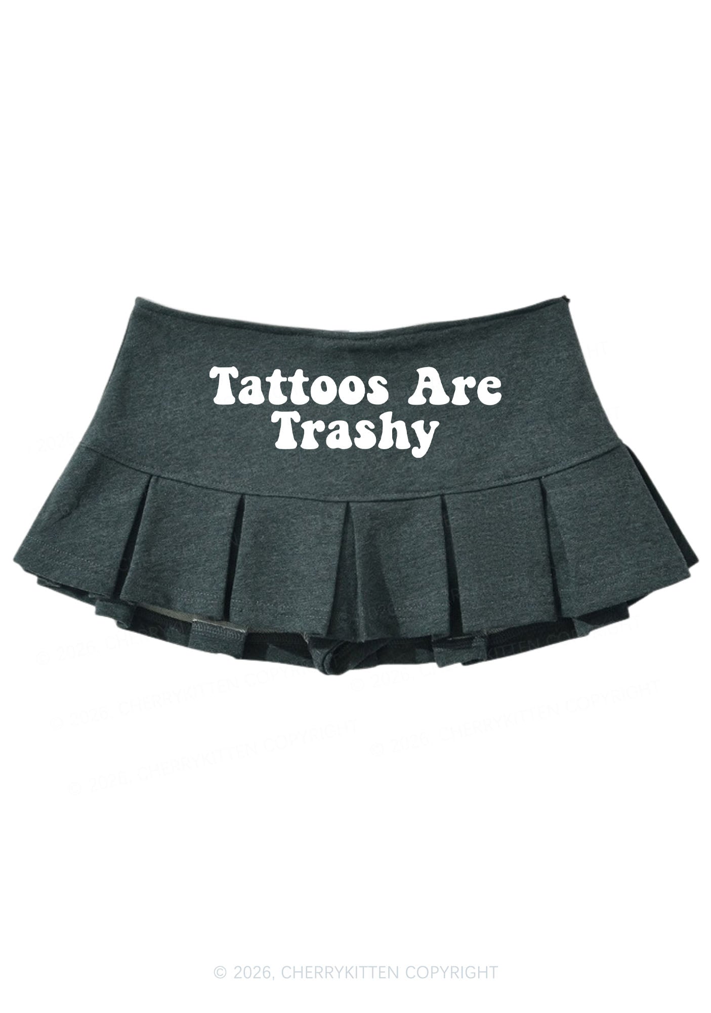 Tattoos Are Trashy Y2K Mini Pleated Skirts Cherrykitten