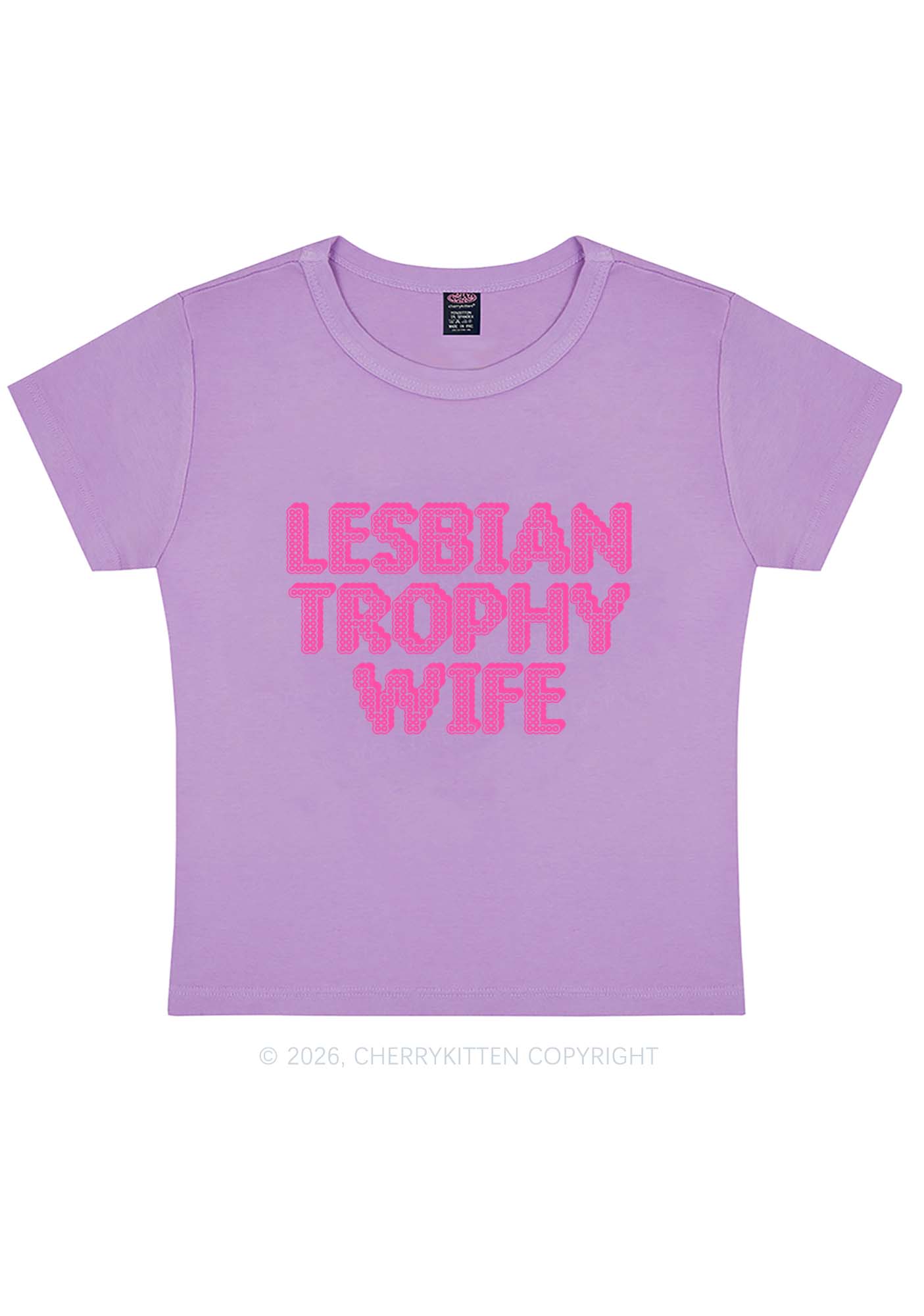 Lesbian Trophy Wife Pride Y2K Baby Tee Cherrykitten