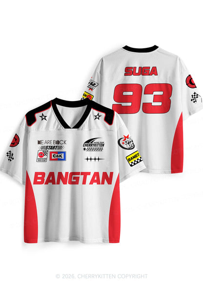 White Korean Boys Y2K Sport Jersey Shirts Cherrykitten