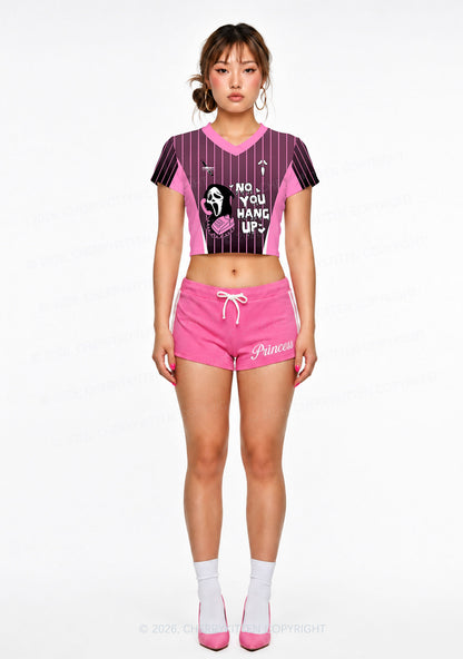 Halloween No You Hang Up Y2K Crop Football Jersey Shirts Cherrykitten
