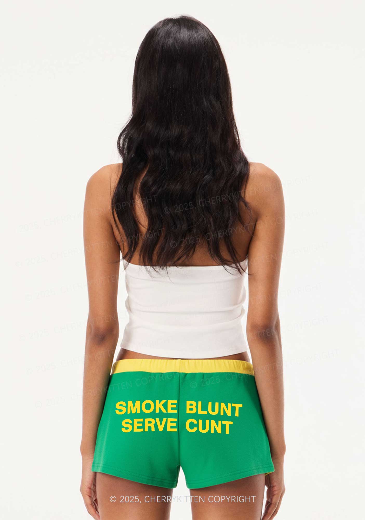 Smoke Blunt Y2K Drawstring Mini Shorts Cherrykitten