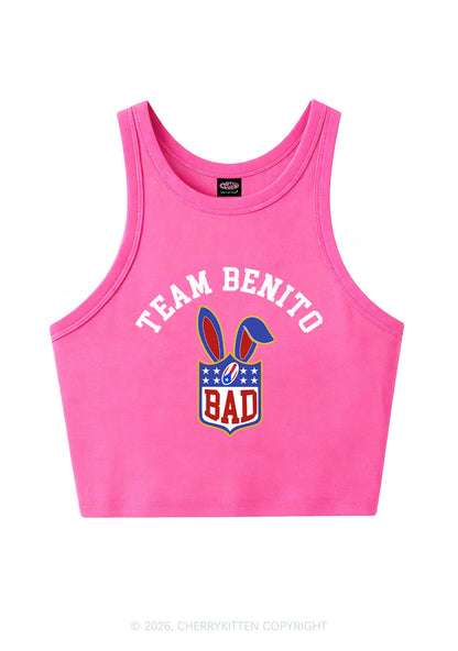 Pink Football Bunny Y2K Crop Tank Top Cherrykitten