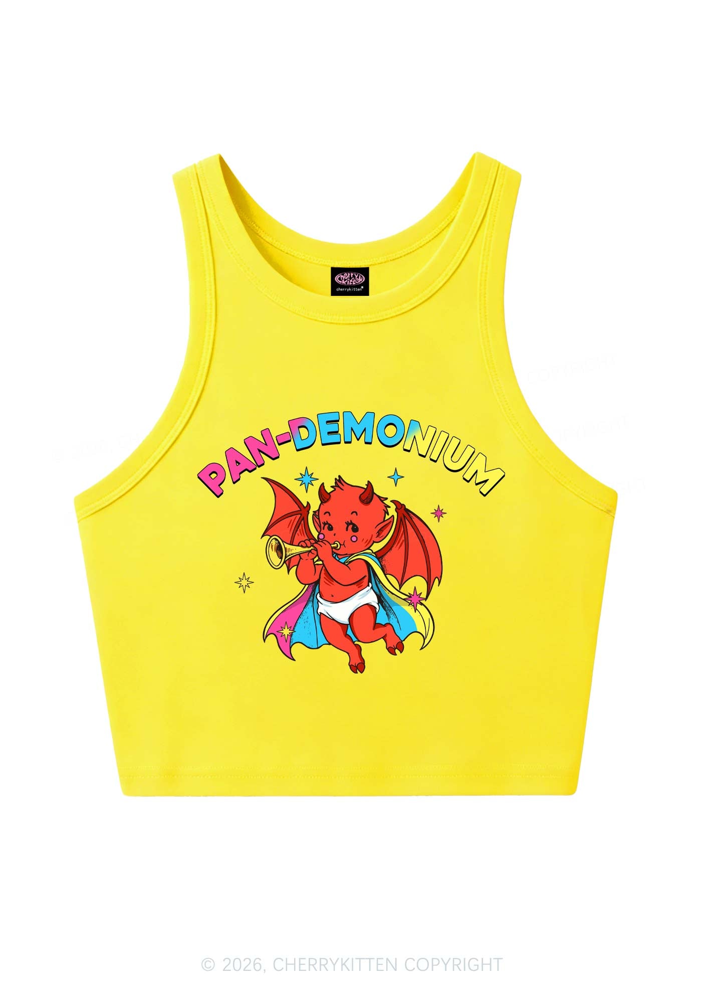 Pandemonium Pride Y2K Crop Tank Top Cherrykitten