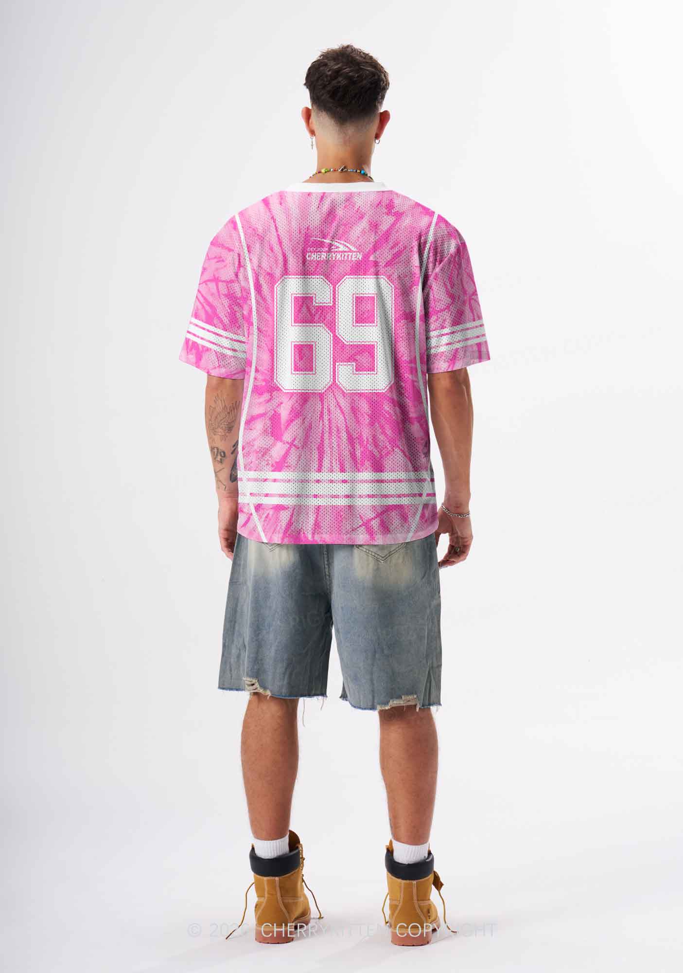 Pink Tie Dye Gay Thoughts Pride Y2K Sport Jersey Shirts Cherrykitten