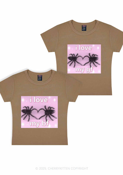 Love My Spider BF GF Y2K Valentine's Day Baby Tee Cherrykitten