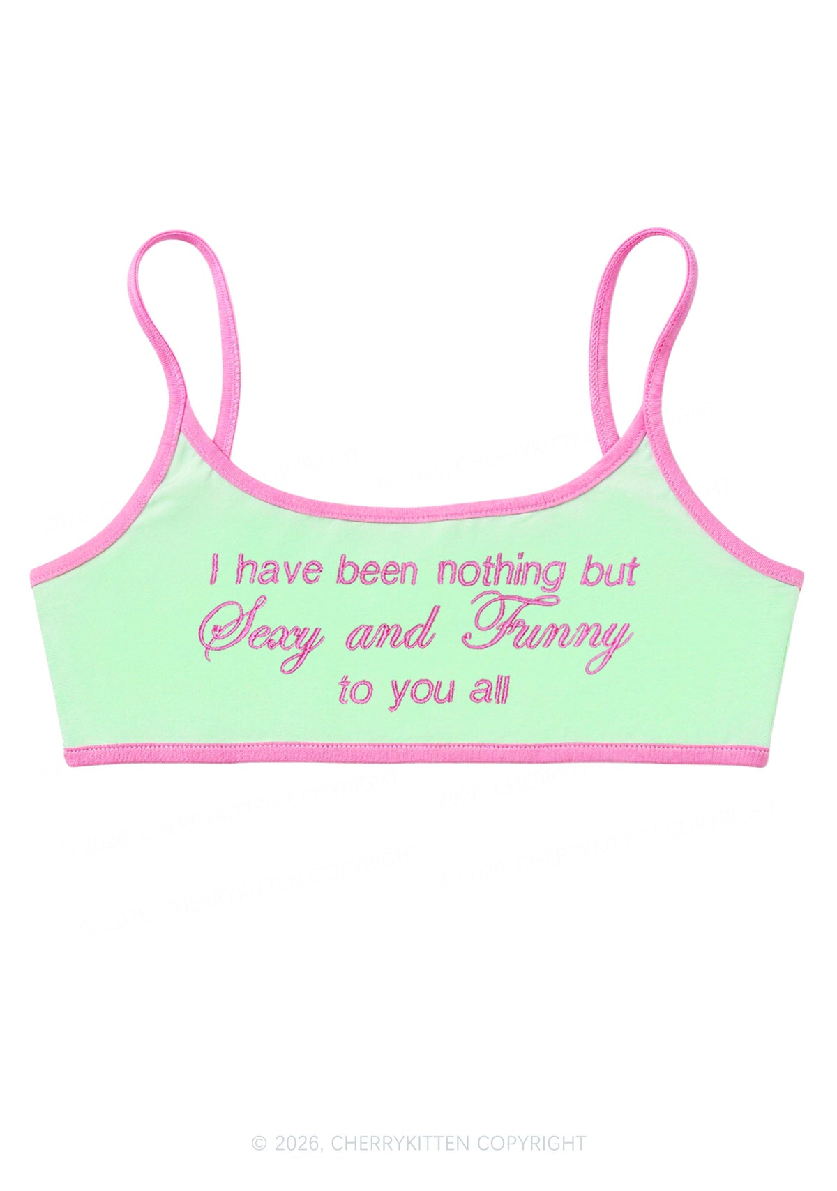 Embroidered I Have Been Nothing Y2K Super Crop Cami Cherrykitten