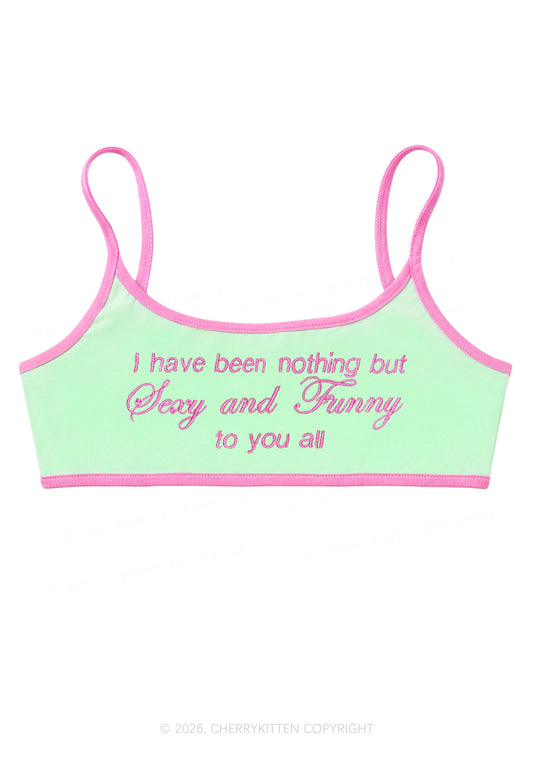 Embroidered I Have Been Nothing Y2K Super Crop Cami Cherrykitten