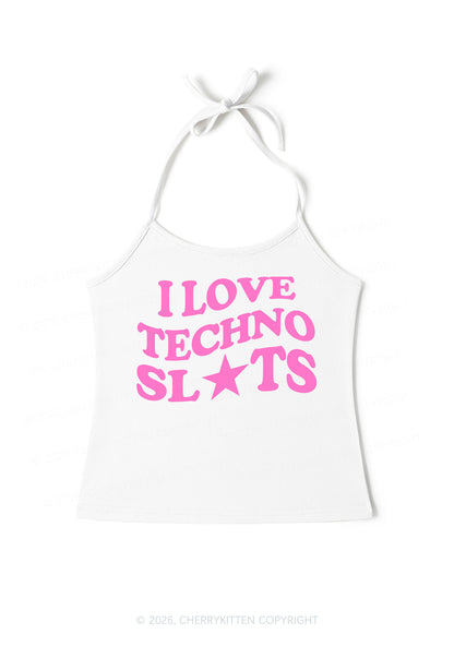 I Love Techno Slxts Y2K Halter Neck Cami Cherrykitten