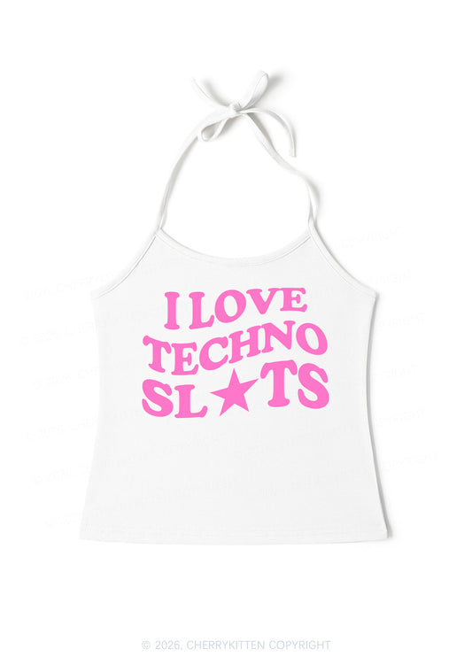 I Love Techno Slxts Y2K Halter Neck Cami Cherrykitten