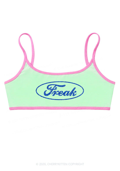Glitter Oval Freak Y2K Super Crop Cami Cherrykitten
