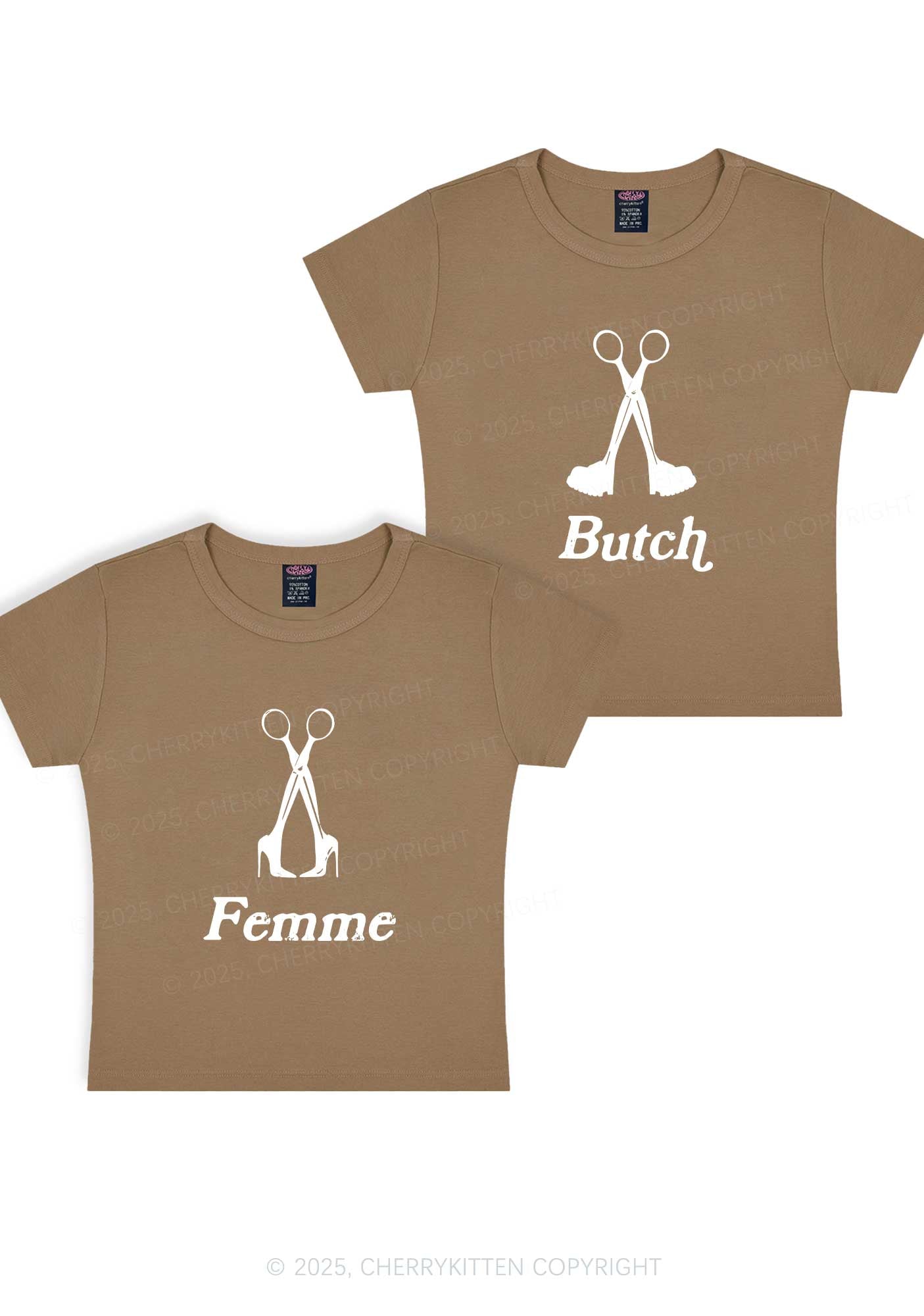 Femme Butch Scissors Y2K Valentine's Day Baby Tee Cherrykitten