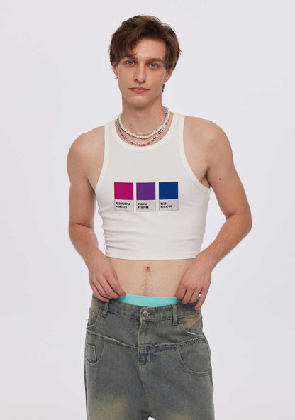 Bisexual Flag Colors Pride Y2K Crop Tank Top Cherrykitten