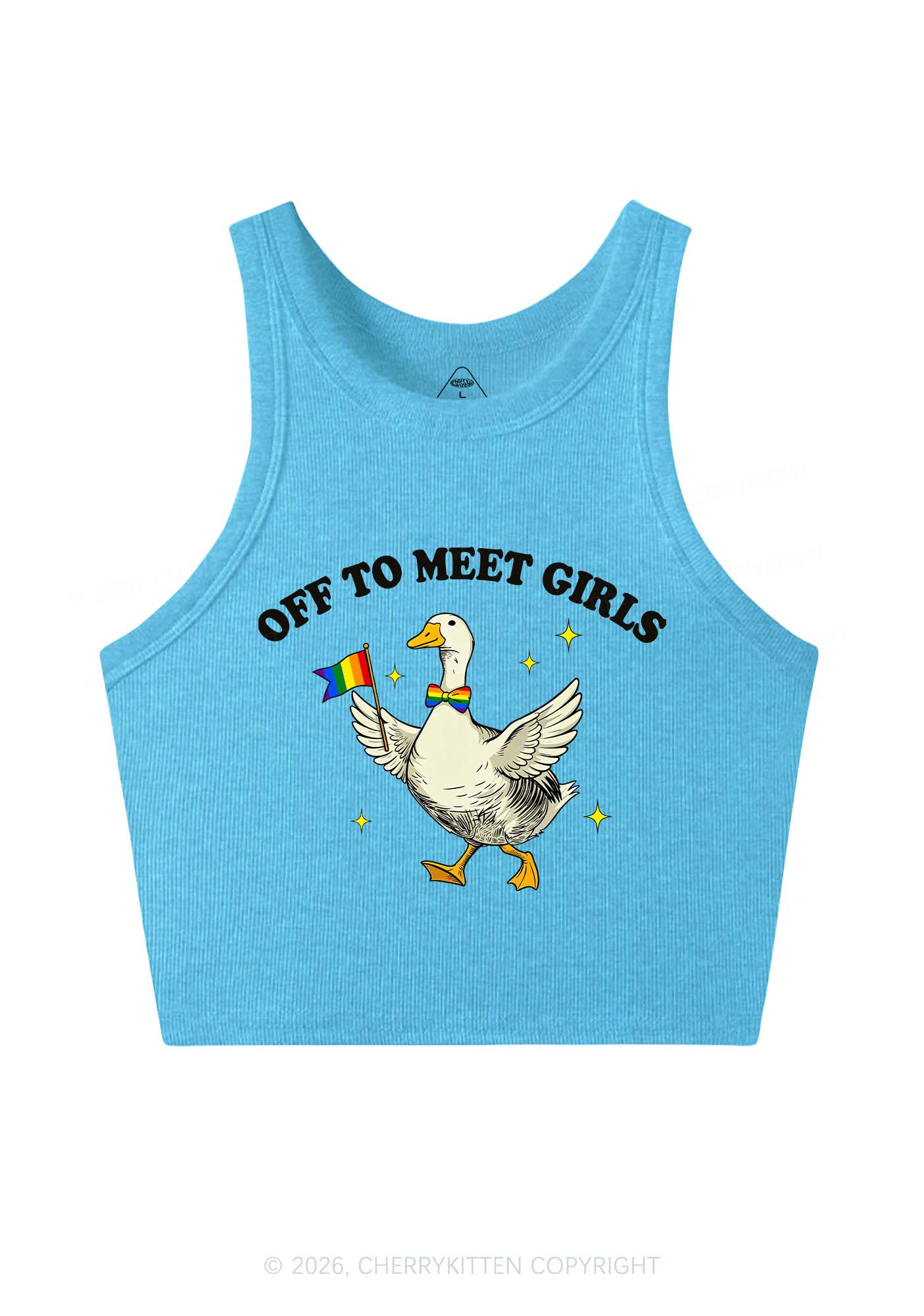 Off To Meet Girls Pride Y2K Crop Tank Top Cherrykitten