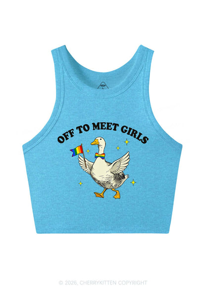 Off To Meet Girls Pride Y2K Crop Tank Top Cherrykitten