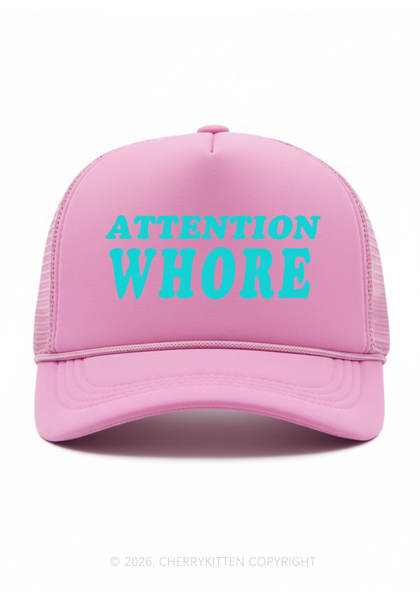 Attention Hore Y2K Trucker Hat Cherrykitten