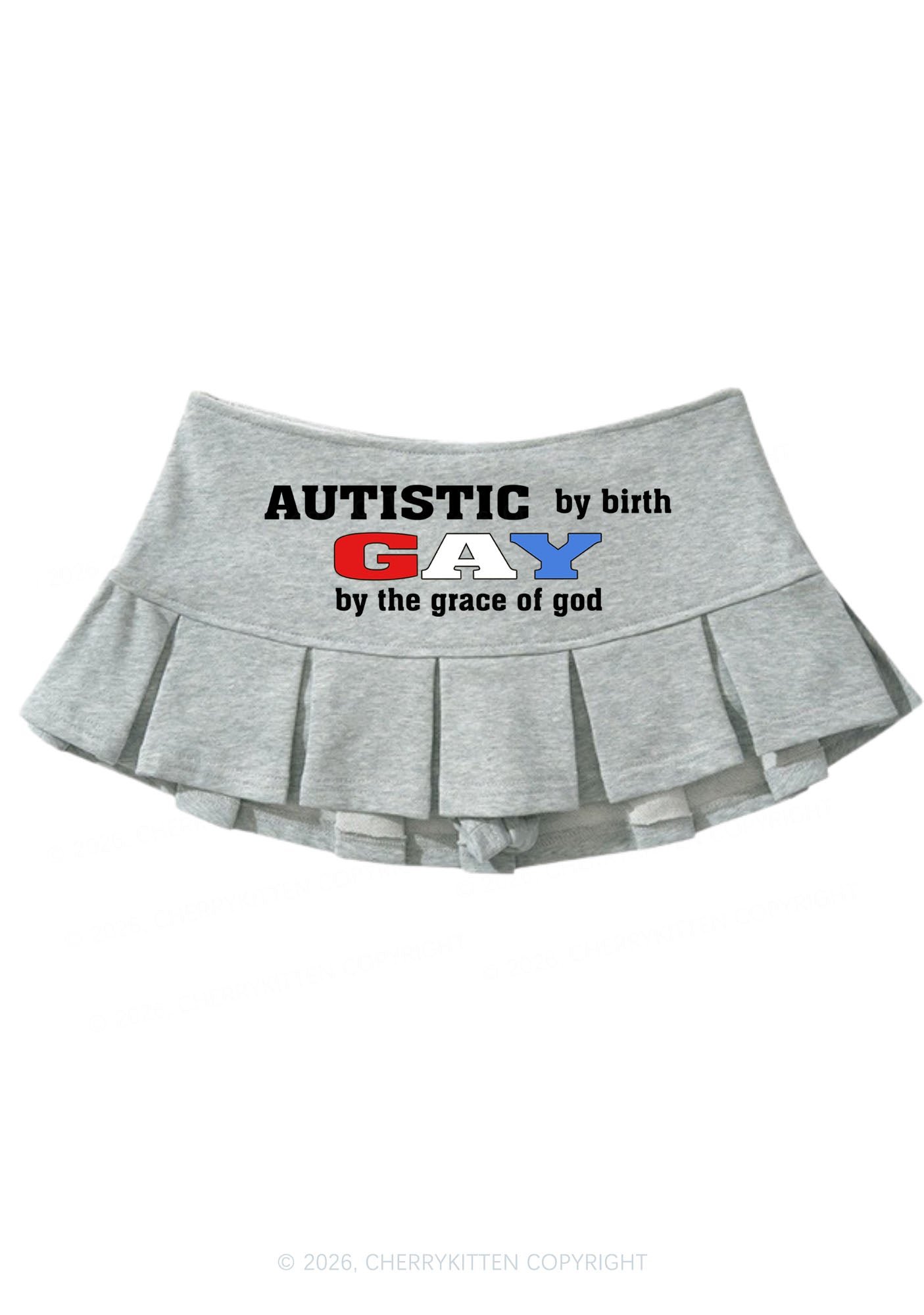 Autistic By Birth Gay Pride Y2K Mini Pleated Skirts Cherrykitten