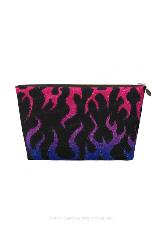 Bisexual Flame Pride Y2K Makeup Bag Cherrykitten