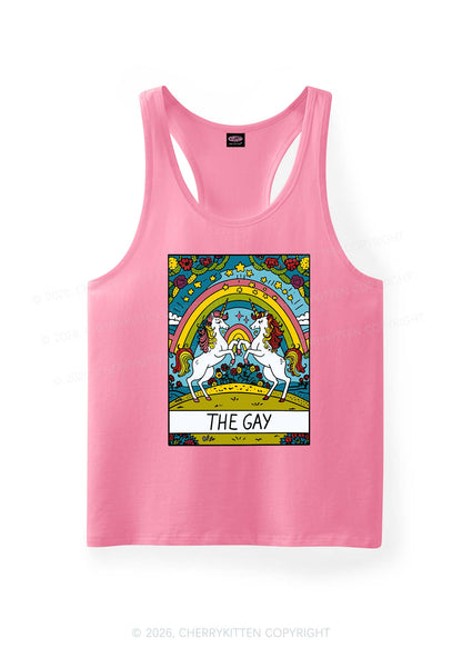 The Gay Unicorn Pride Y2K Men Racerback Tank Top Cherrykitten