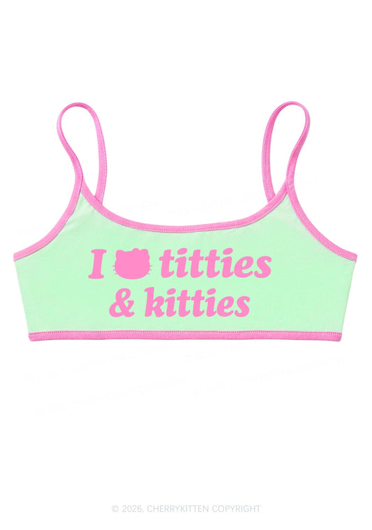I Love Txtties And Kitten Y2K Super Crop Cami Cherrykitten