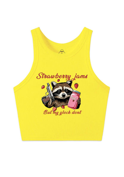 Strawberry Jams Raccoon Y2K Crop Tank Top Cherrykitten