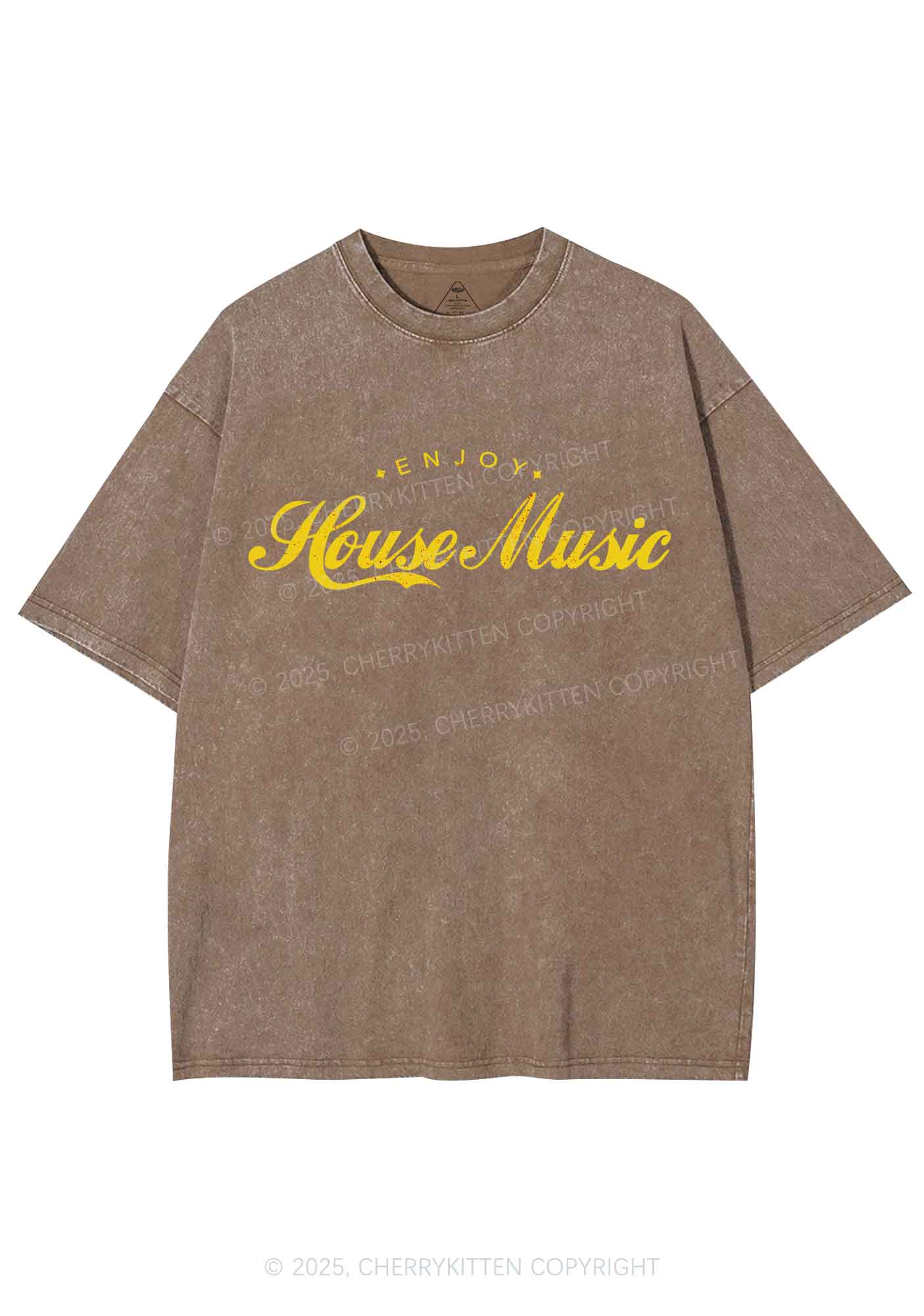 Enjoy House Music Y2K Shirts Washed Tee Cherrykitten