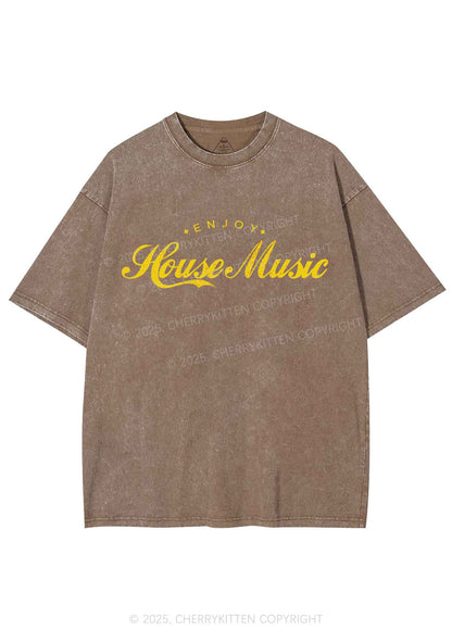 Enjoy House Music Y2K Shirts Washed Tee Cherrykitten