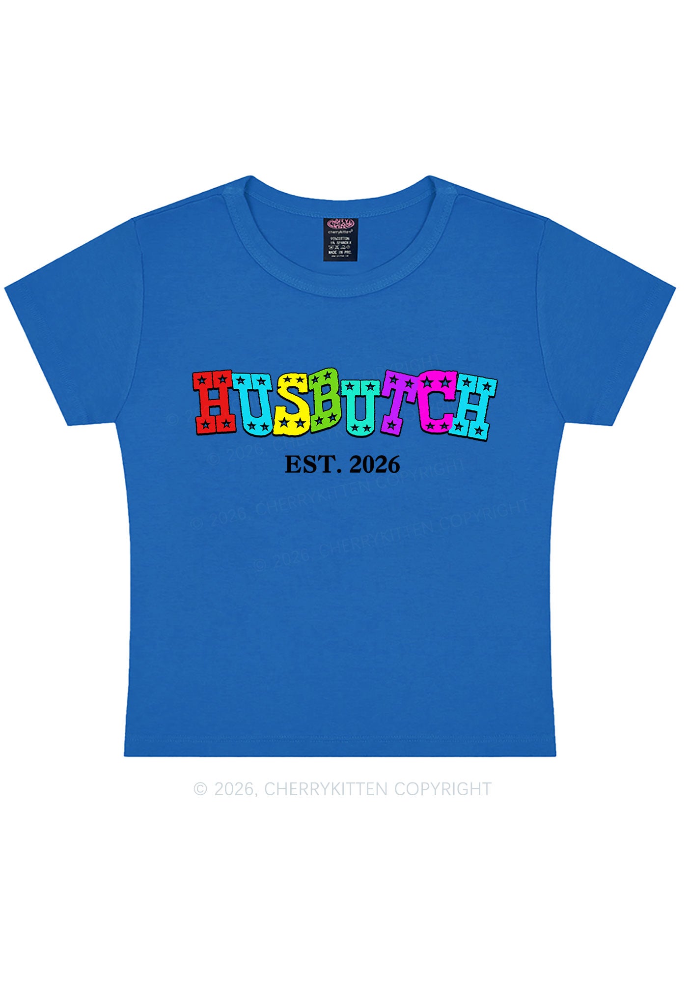 Custom Year Rainbow Husbutch Pride Y2K Baby Tee Cherrykitten
