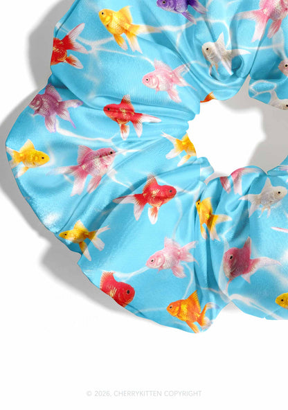 Water Ripple Goldfish Y2K Hair Scrunchie Cherrykitten
