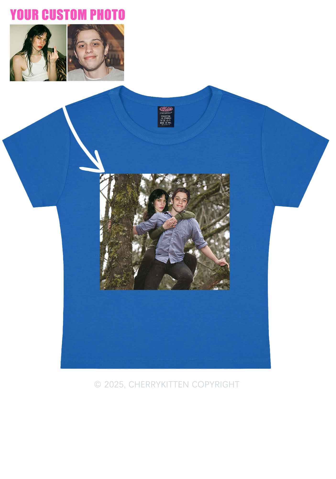 Custom Couple Face Y2K Baby Tee Cherrykitten