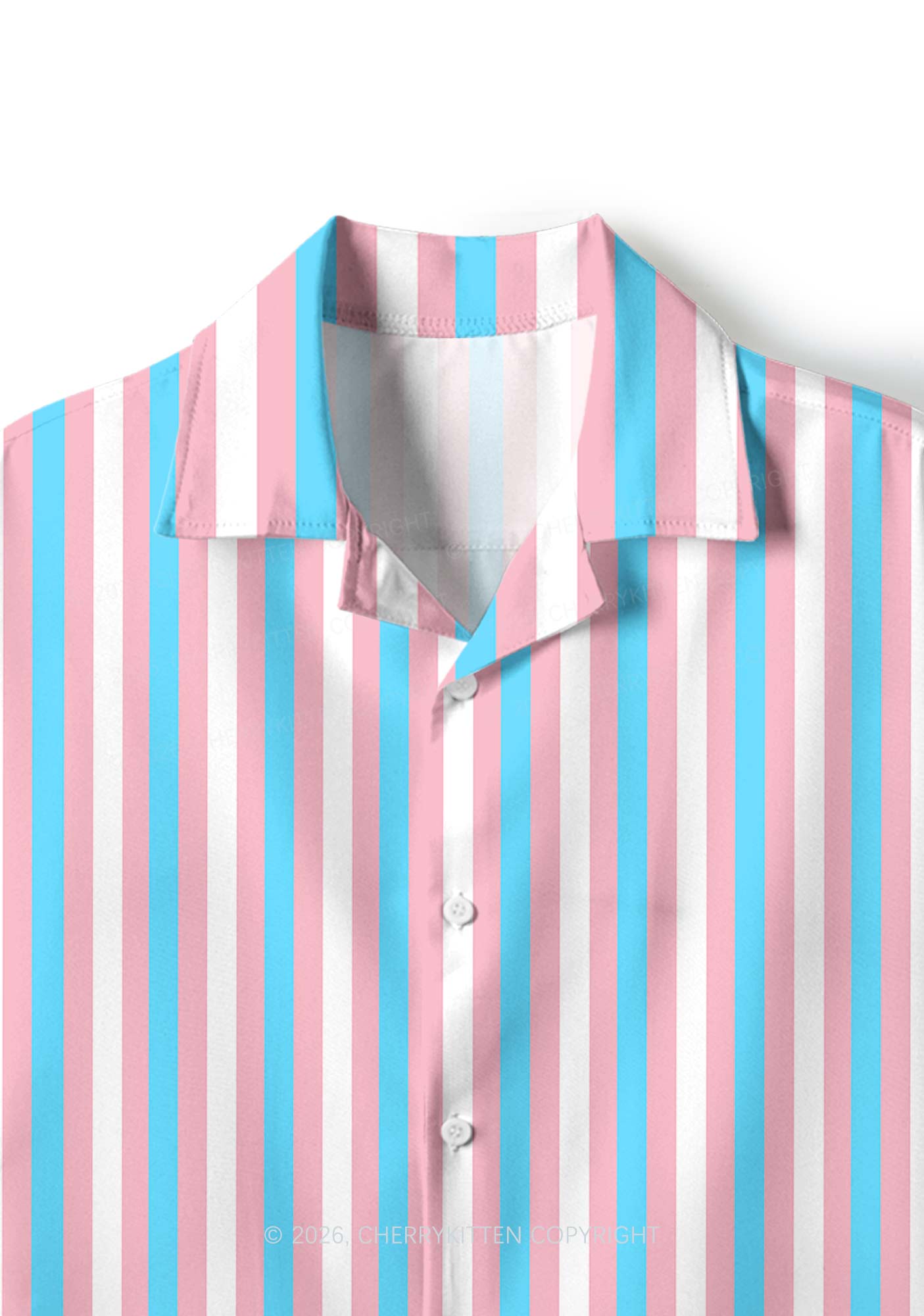 Transgender Flag Pride Y2K Print Hawaiian Shirt Cherrykitten