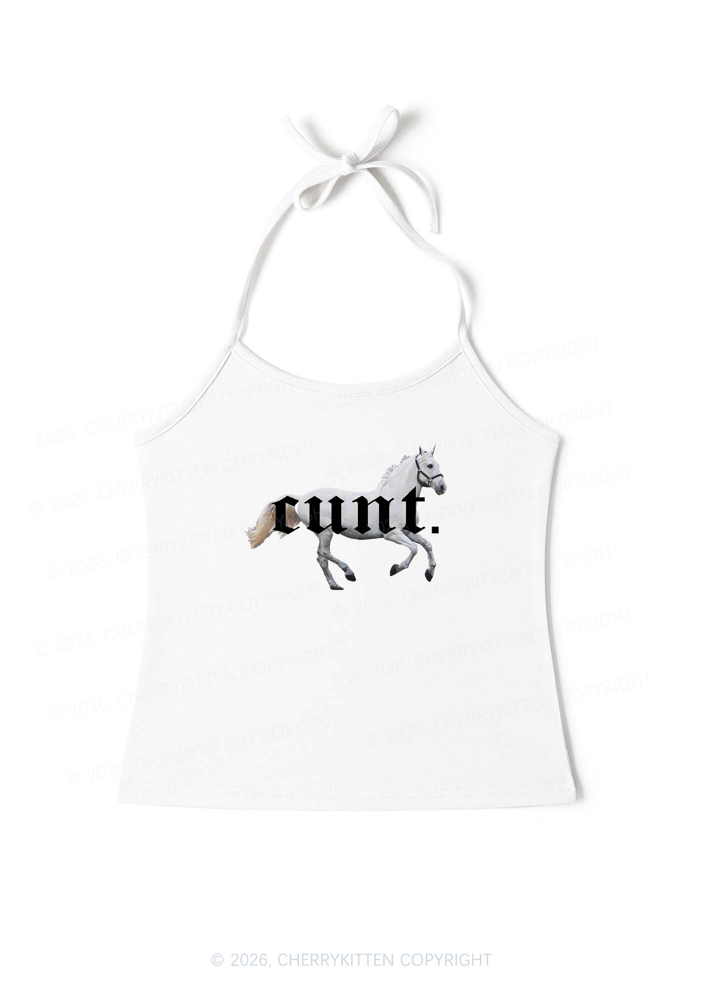 Cxxt Horse Y2K Halter Neck Cami Cherrykitten