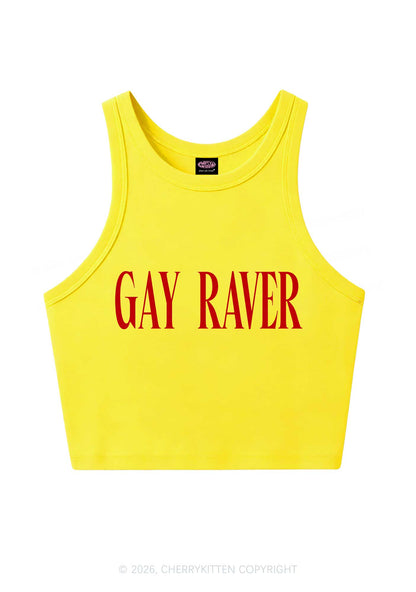 Gay Raver Pride Y2K Crop Tank Top Cherrykitten