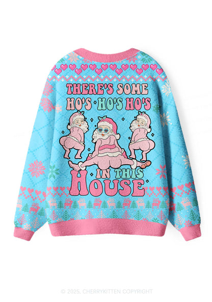 Pink Santas Y2K Christmas Cardigan Knit Sweatshirt Cherrykitten
