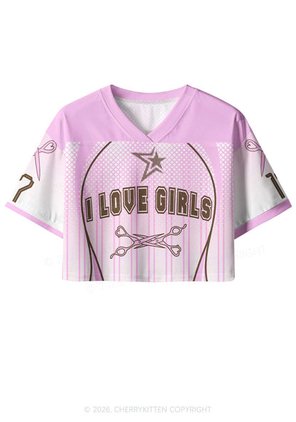 I Love Girls Scissors Pride Y2K Crop Sport Jersey Shirts Cherrykitten