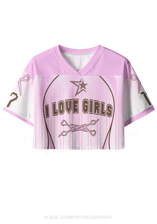 I Love Girls Scissors Pride Y2K Crop Sport Jersey Shirts Cherrykitten