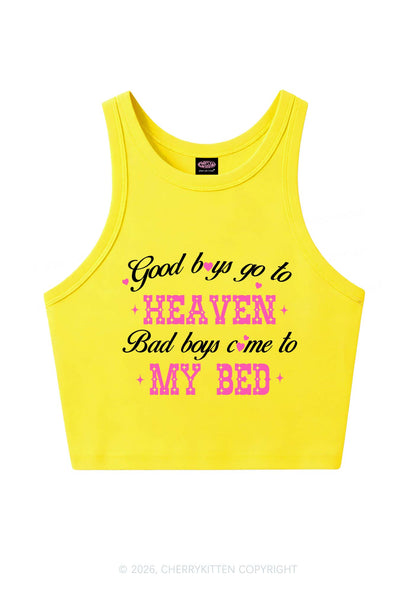 Bad Boys Come To My Bed Y2K Crop Tank Top Cherrykitten